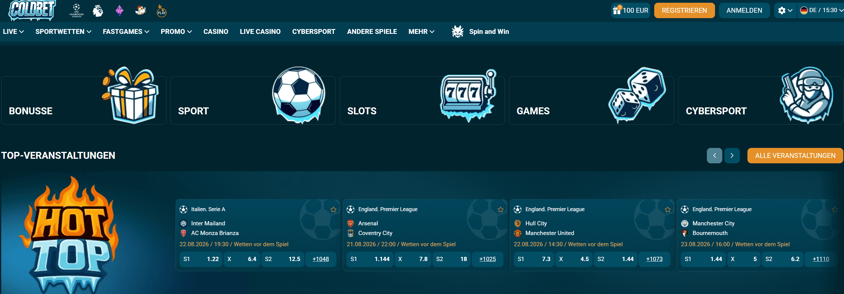 Screenshot der Spieloberfläche von ColdBet Casino